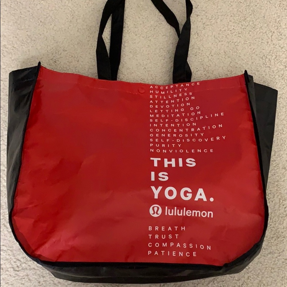 Lululemon This Is Yoga Red Useable Tote